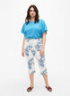 Amy capri jeans met hoge taille en bloemenprint, White B.AOP, Model image number 0
