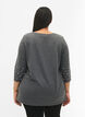 Blouse avec perles et manches 3/4, Dark Grey Melange, Model image number 1