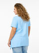 T-shirt &agrave; col rond et coupe &eacute;vas&eacute;e, Bleu, Model image number 2