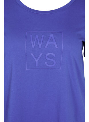 T-shirt en coton à manches courtes avec imprimé, Dazzling Blue WAYS, Packshot image number 2