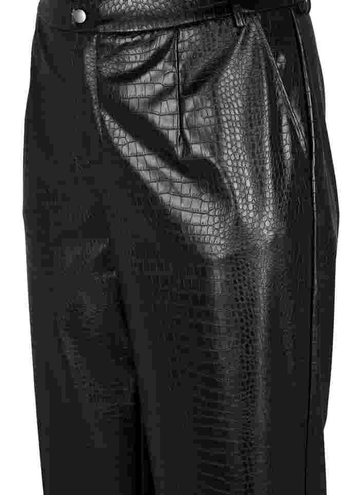 Pantalon en simili cuir avec largeur, Black, Packshot image number 2