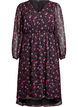 Robe en mousseline &agrave; imprim&eacute; floral et manches longues, Noir, Packshot image number 0