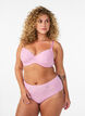 Microfiber panties met mesh en bloemenborduursel, Rood, Model image number 0