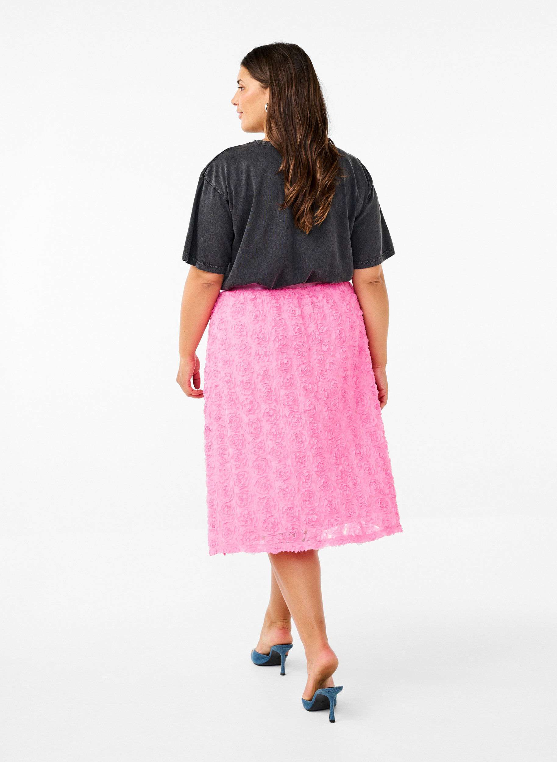 ZizziMidi-rok met 3D-bloemen, Dianthus, Model image number 1