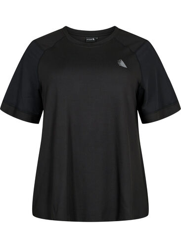 Trainings-T-shirt met korte mouwen en ronde hals, Black, Packshot image number 0