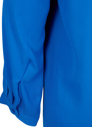 Effen kleur overhemd met v-hals, Princess Blue, Packshot image number 3