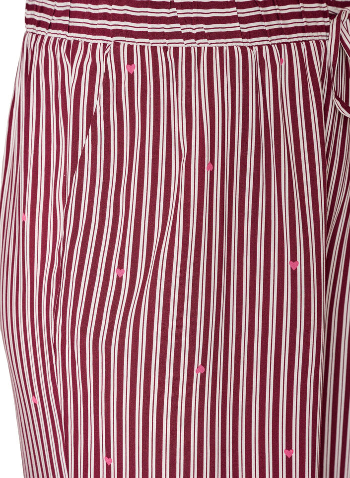 Pantalon de nuit ample &agrave; rayures et c&oelig;urs, Bordeaux fonc&eacute;, Packshot image number 2