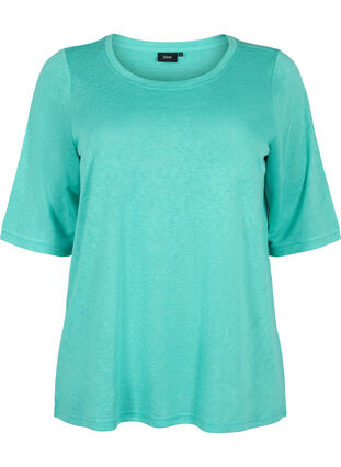 Blouse à manches 3/4, Turquoise, Packshot image number 0
