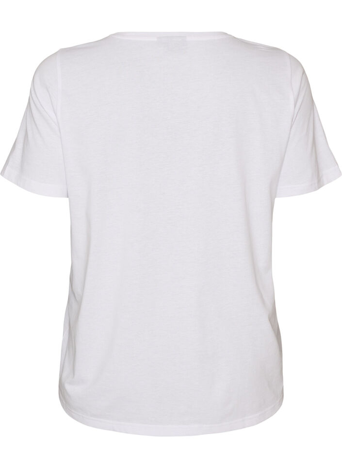 T-shirt met motief, Wit, Packshot image number 1