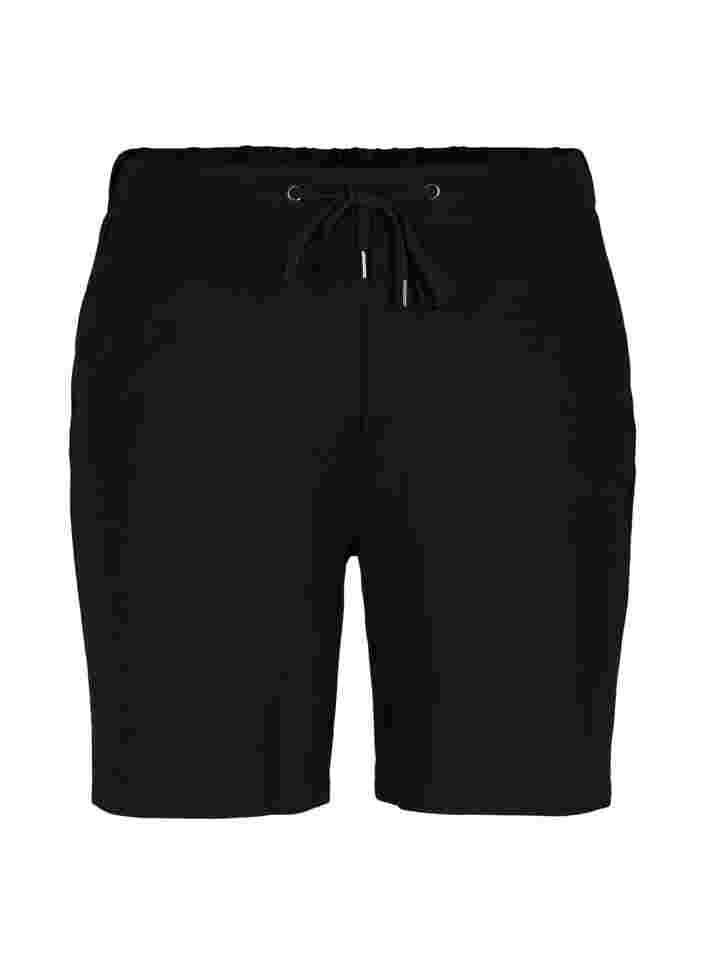 Short ample avec cordon de serrage et des poches, Black, Packshot image number 0