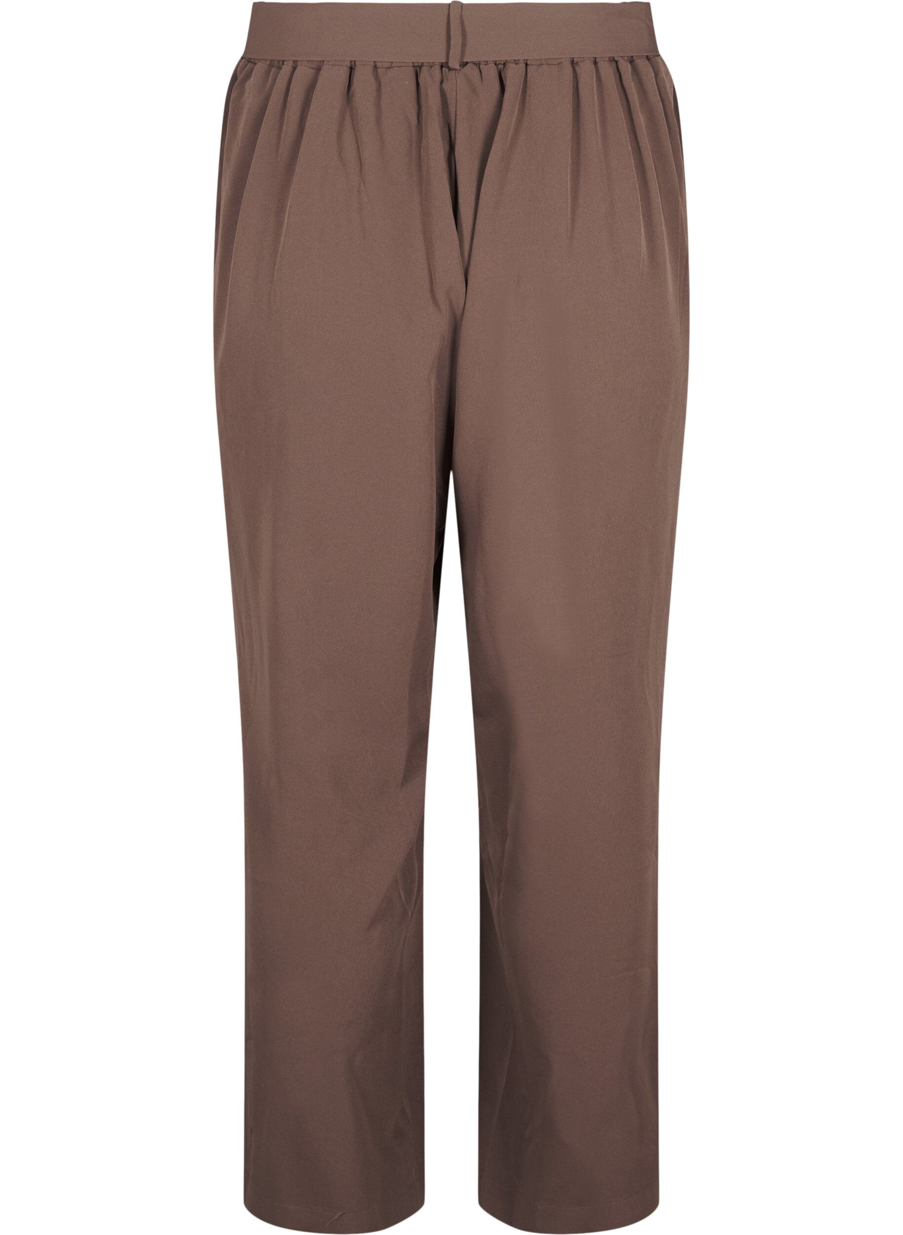 Zizzi Pantalons larges &agrave; taille haute et ceinture &agrave; nouer, Marron, Packshot image number 1