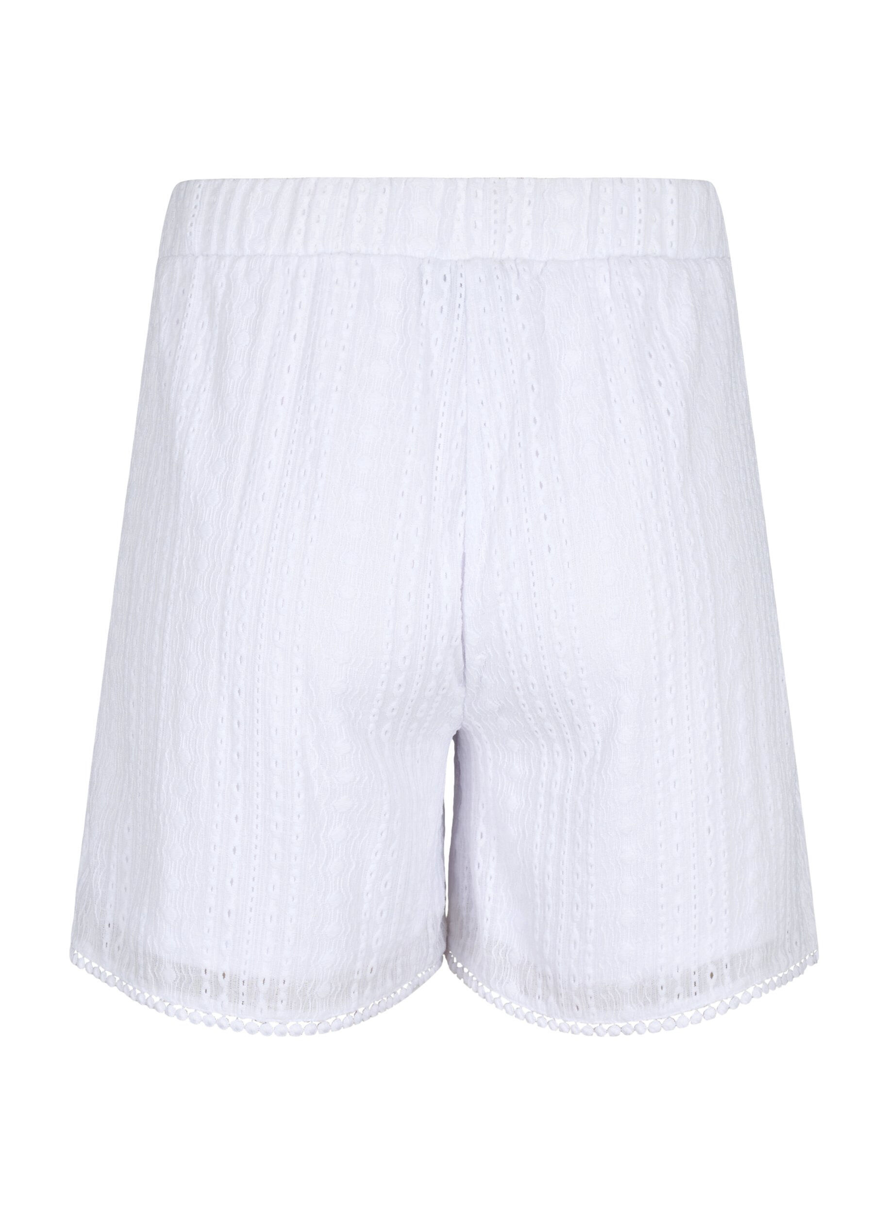 Zizzi Short avec motif textur&eacute;, Bright White, Packshot image number 1