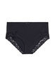 Lot de 3 culottes taille haute avec bordure en dentelle, Noir, Packshot image number 2
