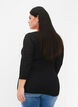 Blouse ajustée avec détail froncé, Black, Model image number 1