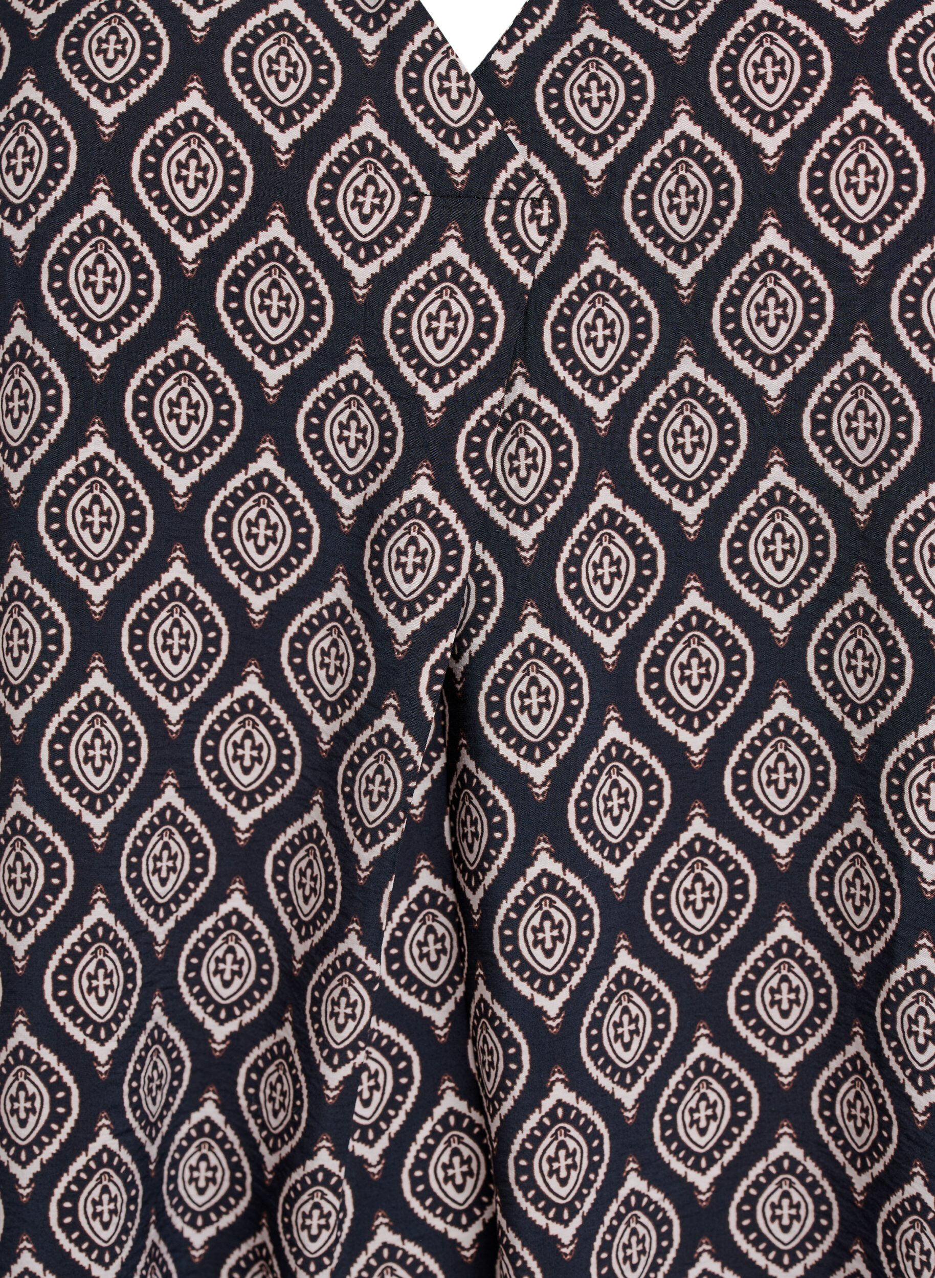 ZizziJurk met V-hals van viscose, Blauw, Packshot image number 2