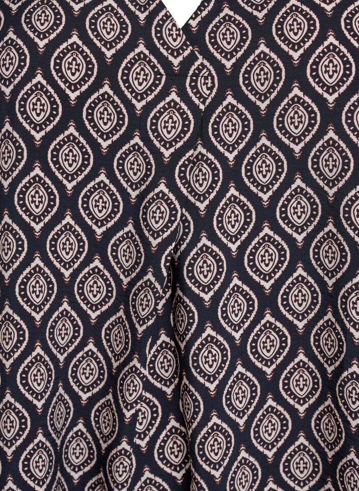 Jurk met V-hals van viscose, Blauw, Packshot image number 2