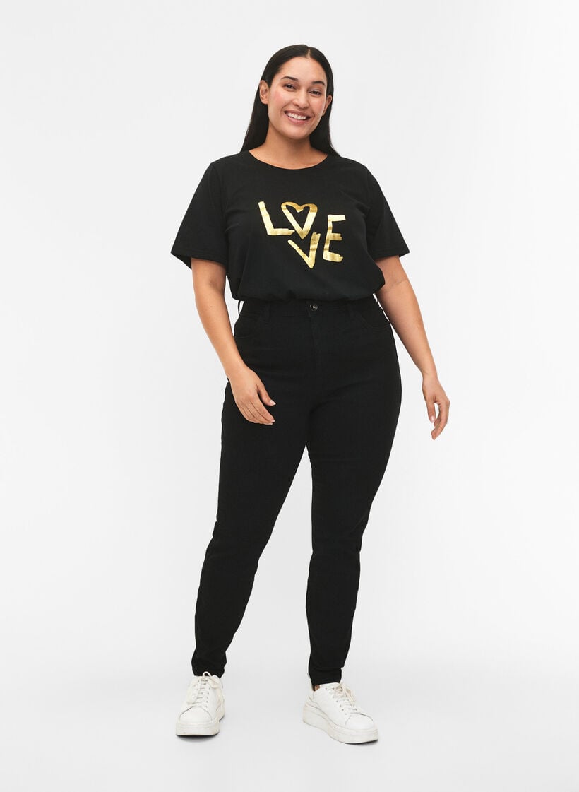 Jeans met super slanke pasvorm, Zwart, Model image number 0