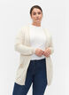 Long cardigan tricot&eacute; dans un m&eacute;lange de viscose, Beige, Model image number 0