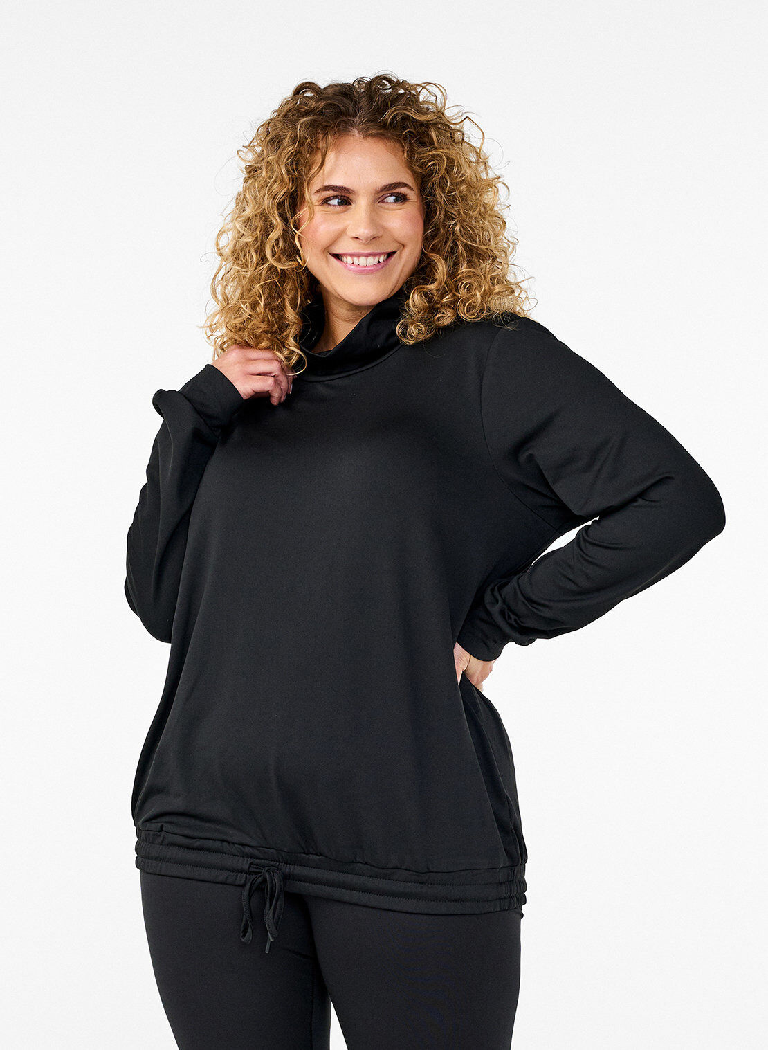 ZizziWorkout top met hoge hals, Black, Image image number 0