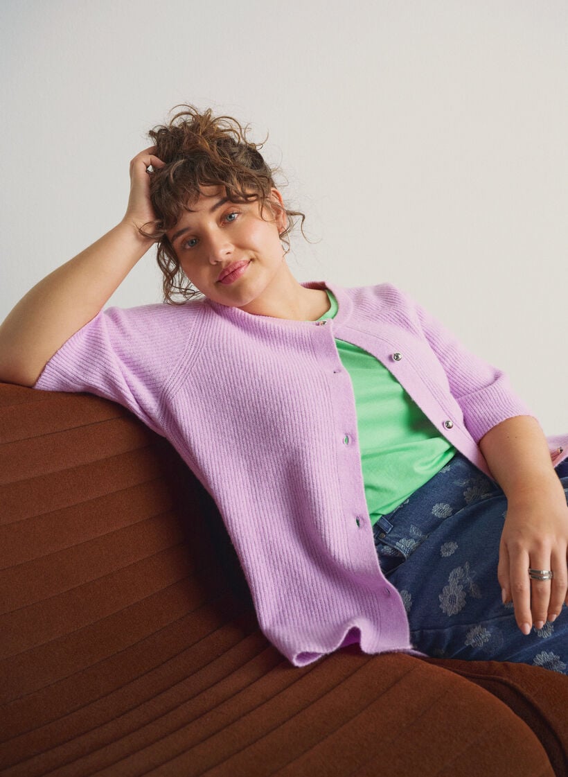 T-shirt met korte mouwen van katoenmix, Groen, Image image number 0