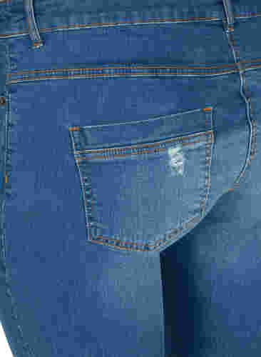 Short en jean avec poches et ourlet brut, Blue denim, Packshot image number 3