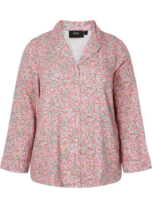 Chemise de nuit en coton avec imprimé floral, Powder Pink, Packshot image number 0
