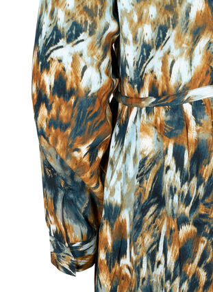 Robe chemise en viscose imprimée à taille ajustable, Rubber AOP, Packshot image number 3