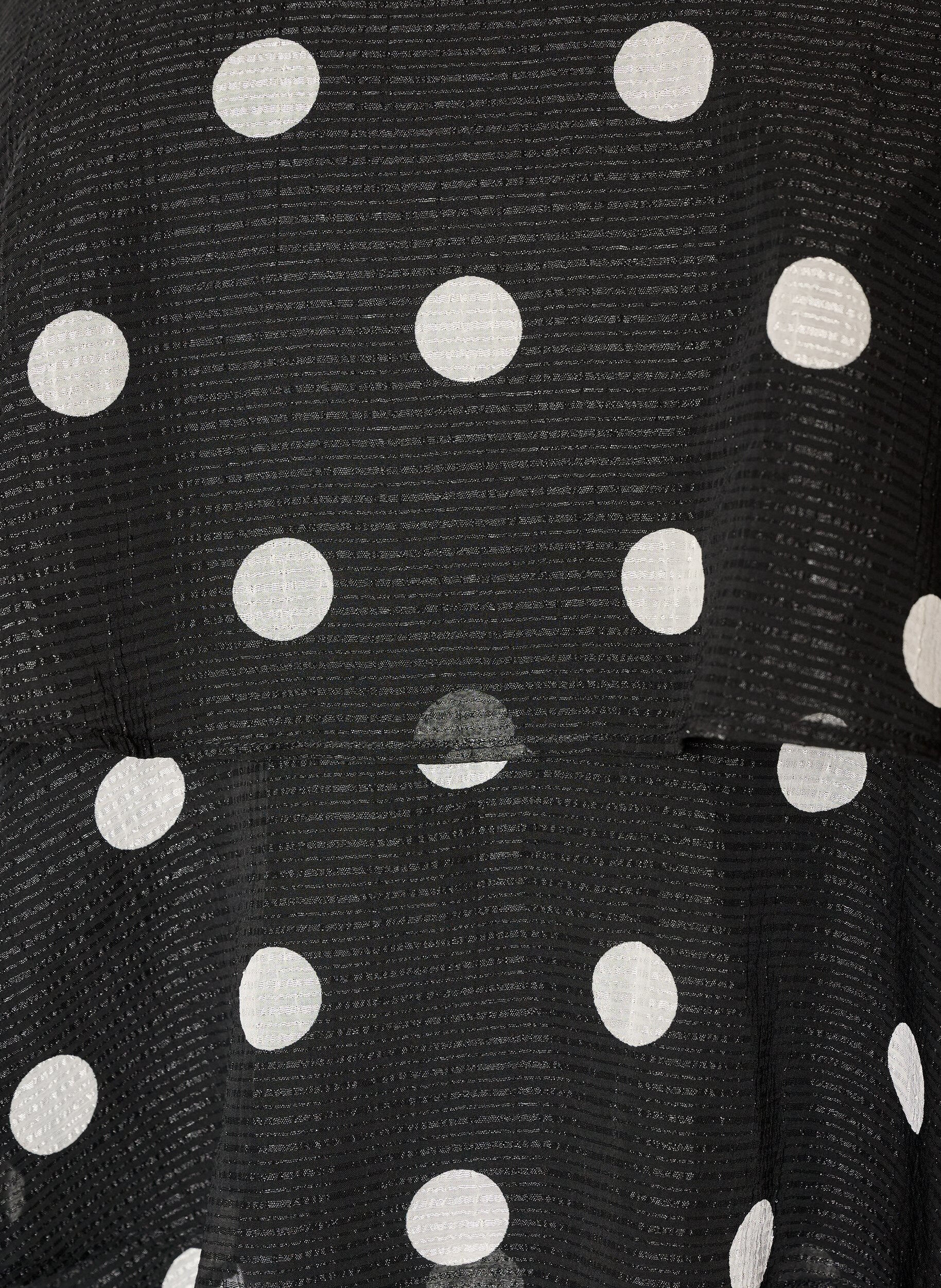 ZizziTop superpos&eacute; avec volants et fines bretelles, Noir, Packshot image number 2