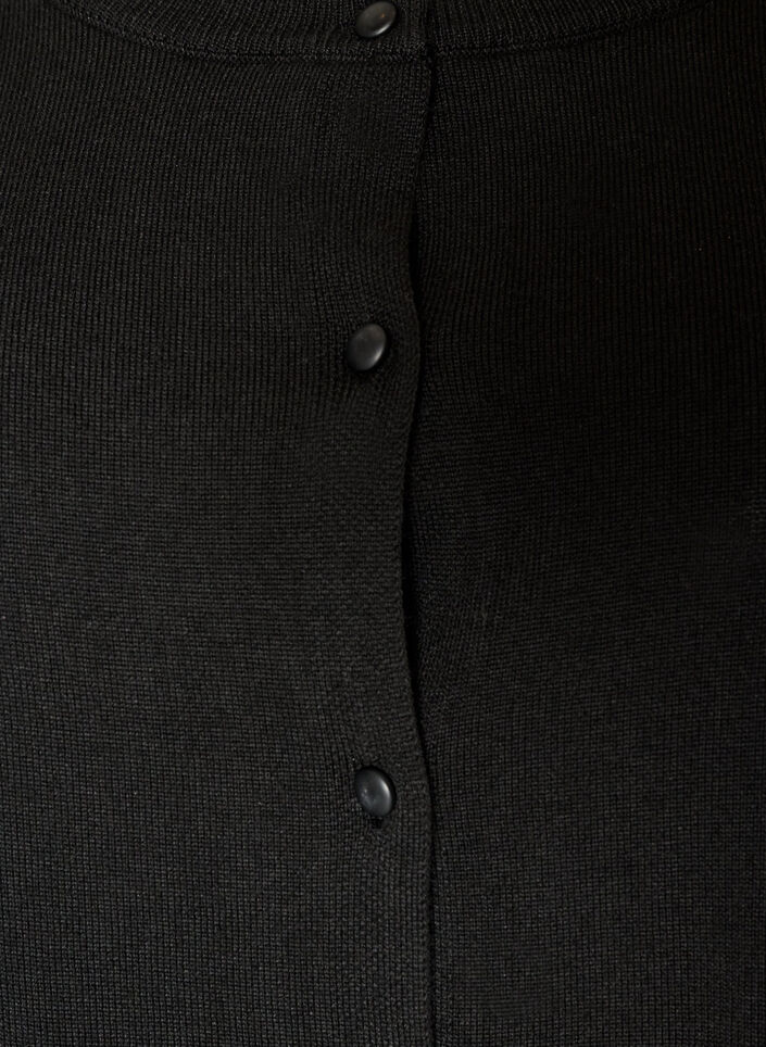 Cardigan met brede kanten zoom, Zwart, Packshot image number 2