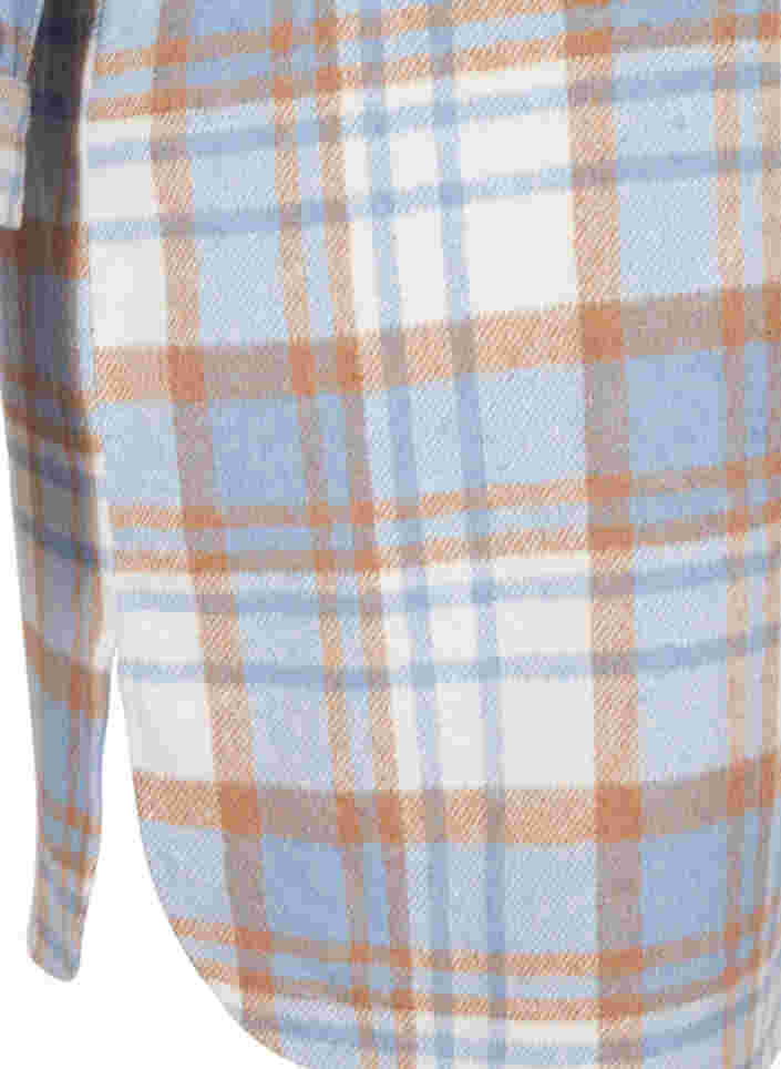 Veste chemise longue à carreaux avec poches poitrine, Serenity Check, Packshot image number 3