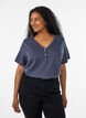 T-shirt met knoopdetail, Grijs, Model image number 0