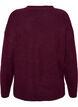 Gebreide blouse met V-vormig geribd patroon en zijsplitjes, Rood, Packshot image number 1