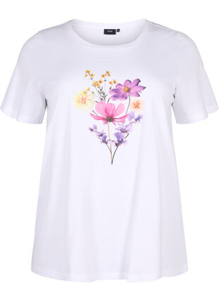 T-shirts met bloemenmotief, Bright W. w. Flower, Packshot image number 0