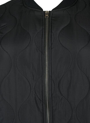 Veste longue matelassée avec poches et fermeture éclair, Black, Packshot image number 2