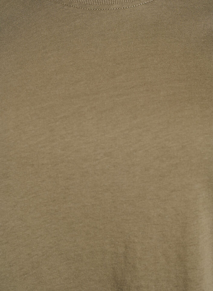 Basic katoenen T-shirt met ronde hals, Groen, Packshot image number 2