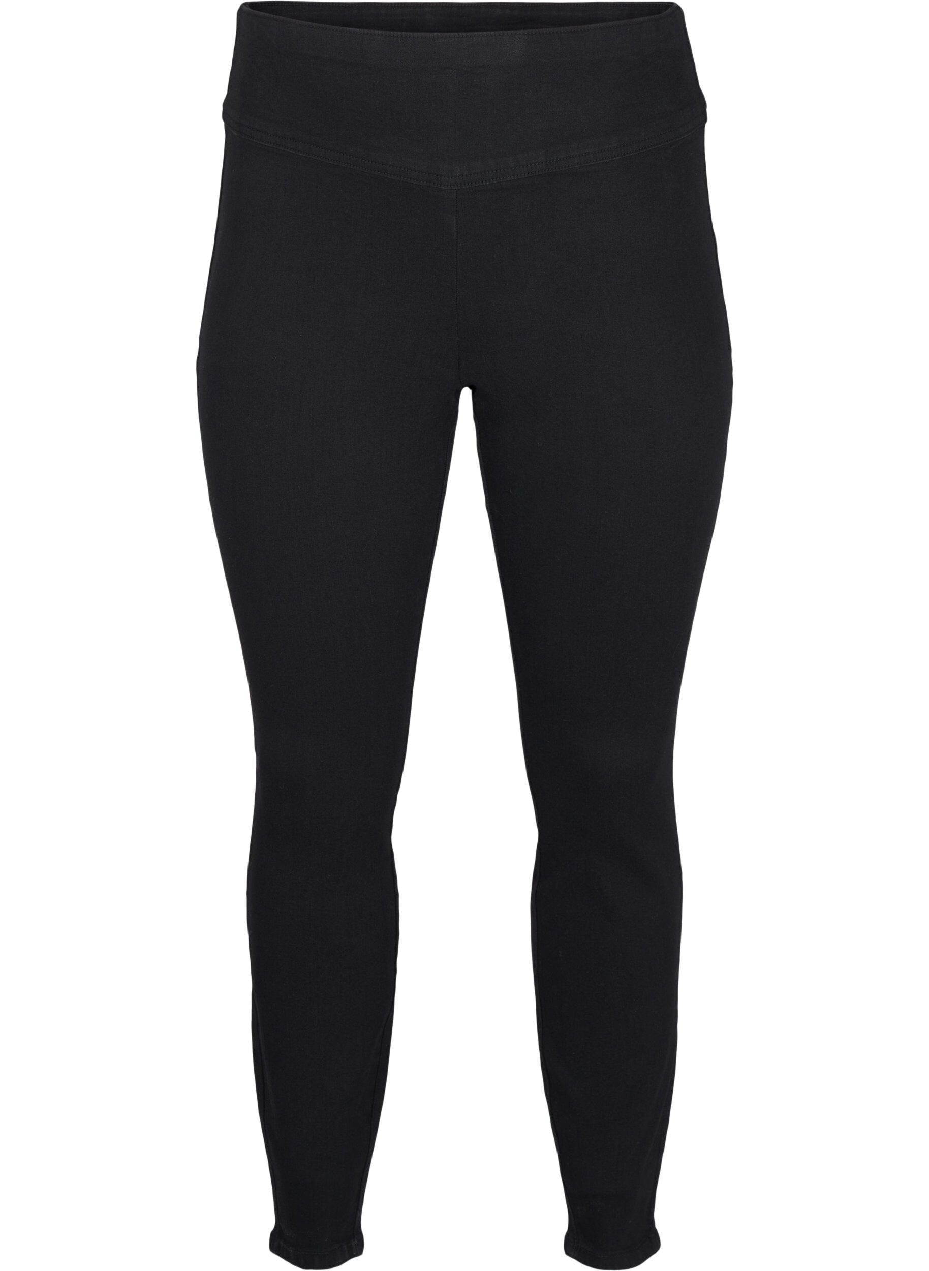 ZizziStretchy jeggings met hoge taille, Black, Packshot image number 0