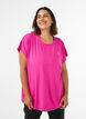 Effen gekleurd trainingsshirt, Roze, Model image number 0