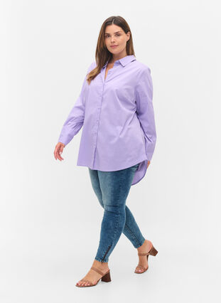 Chemise à manches longues avec larges poignets, Lavender, Model image number 2