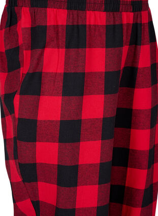 Bas de pyjamas à carreaux en coton, Tango Red Check, Packshot image number 2