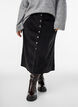 A-lijn corduroy rok met knopen, Zwart, Model image number 3