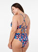 Bloemenbikini top met striksluiting aan de achterkant, Rood, Model image number 2