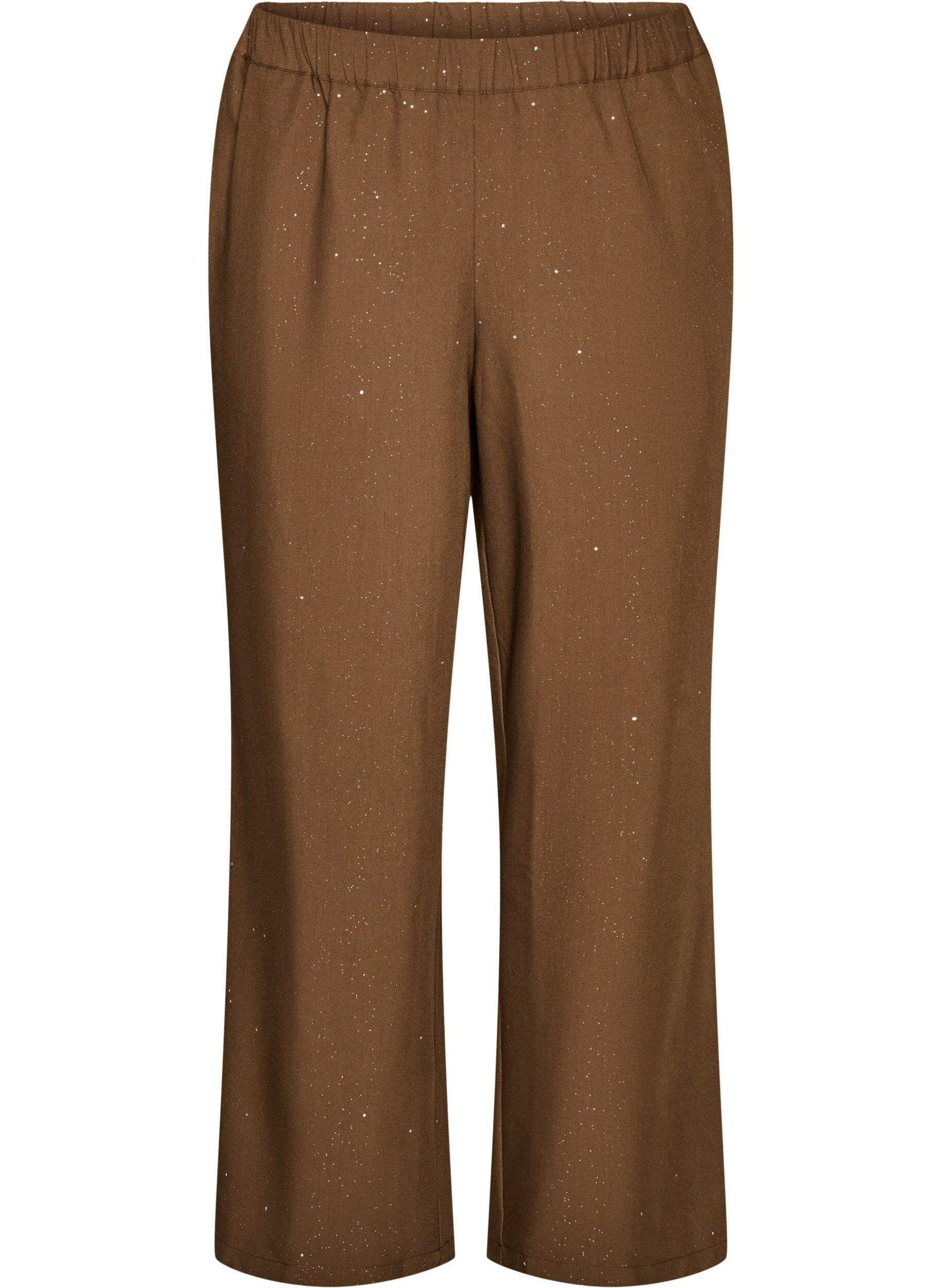 ZizziPantalon &agrave; coupe ample avec paillettes, Marron, Packshot image number 0
