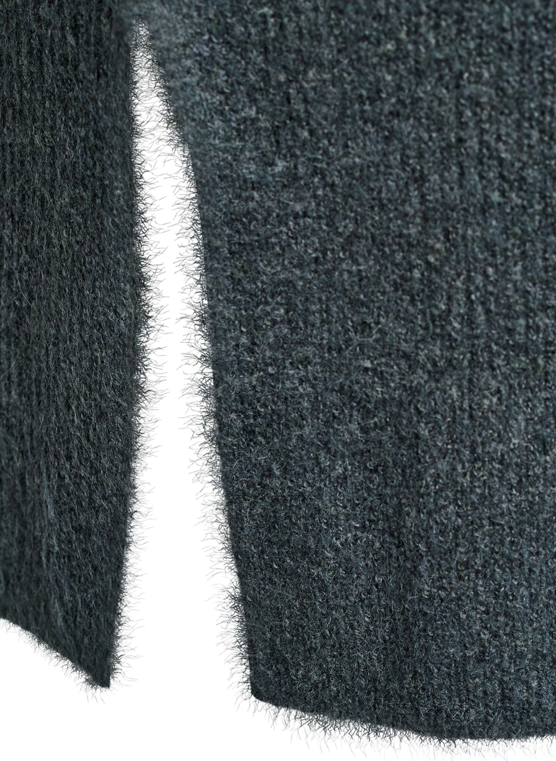 Zizzi Robe longue en maille &agrave; col montant, Vert fonc&eacute;, Packshot image number 3