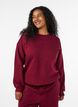 Sweat-shirt avec imprim&eacute; texte, Bordeaux, Model image number 0