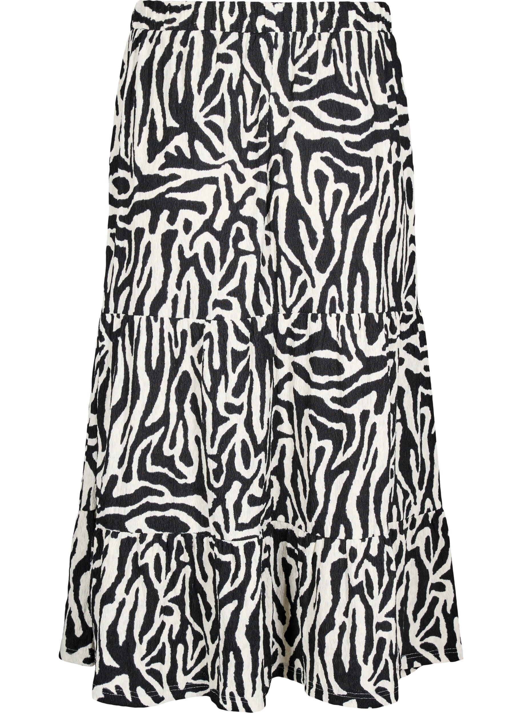 ZizziLange rok met zebraprint, Black w. White Zebra, Packshot image number 1