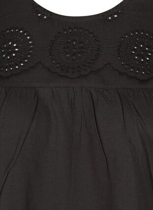 Blouse manches courtes avec broderie anglaise, Black, Packshot image number 2