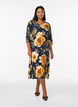 Midi-jurk met bloemenprint en 3/4 mouwen, Blauw, Model image number 1