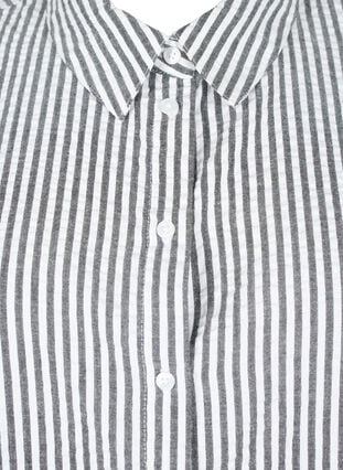 Chemise longue à rayures en coton, Black, Packshot image number 2