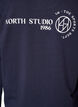 Jerseyblouse met lange mouwen en tekstprint, Blauw, Packshot image number 4