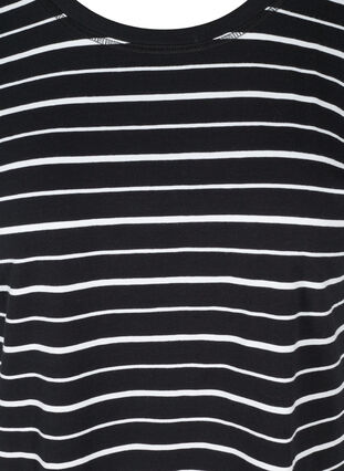 Katoenen t-shirt met strepen, Black/White Stripe, Packshot image number 2